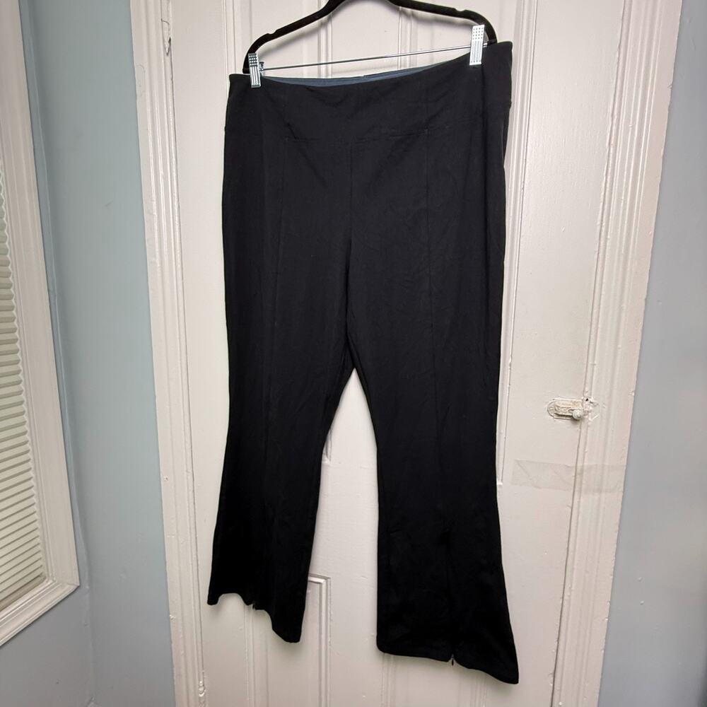 QVC Women with Control Regular Cotton Jersey Pants w/Zipper Womens XL Black NWOT